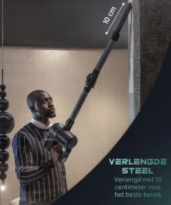 JAP Cyclone C3 - 4in1 Steelstofzuiger - Met Dweilfunctie - Anti-allergie - Snoerloos - Stofzuiger Zonder Zak - Verwisselbare Accu -Bol. 1000x1200 1