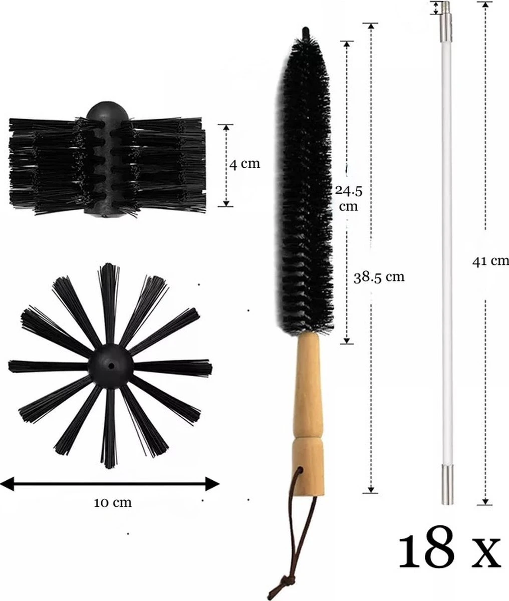Schoorsteenveegset - 8 Meter - 2 Borstelkoppen - Professioneel - Schoorsteen Borstel - Veegkit - Haardset Voor Houtkachel - Flexibel - Schoorsteenveger - Pelletkachel Accessoires - Schoorsteen Reiniger - Geschikt Voor Boormachines 10 Schoorsteenveegset - 8 Meter - 2 Borstelkoppen - Professioneel - Schoorsteen Borstel - Veegkit - Haardset Voor Houtkachel - Flexibel - Schoorsteenveger - Pelletkachel Accessoires - Schoorsteen Reiniger - Geschikt Voor Boormachines - Afbeelding 8