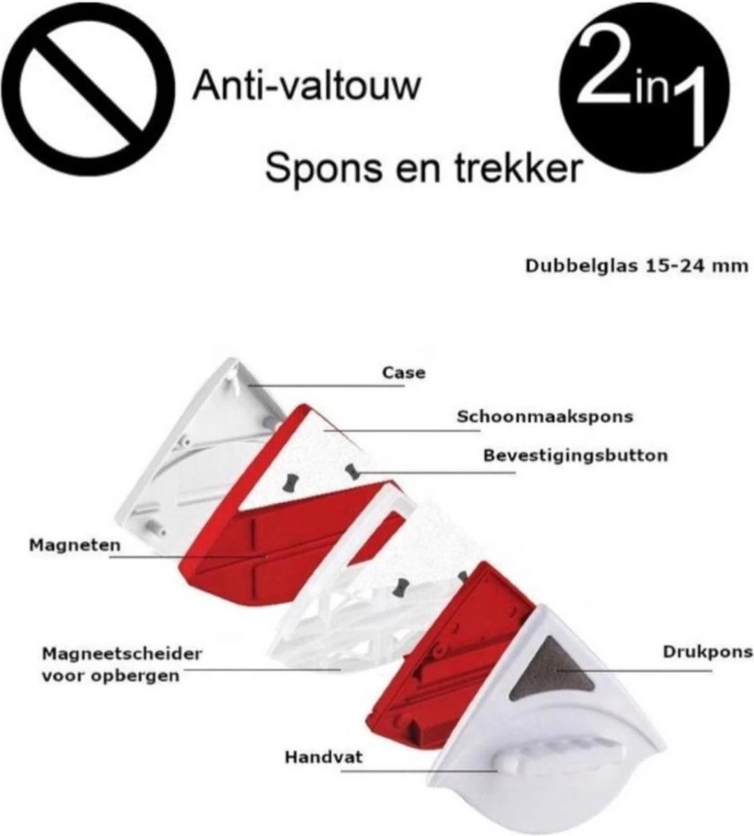 UP / Magnetische Raamwisser / Ruitenreiniger / Magnetische Glazenwasser / Glasreiniger Borstel / Ruitenwisser / Dubbele Magneet / Raamreiniger 9 UP / Magnetische Raamwisser / Ruitenreiniger / Magnetische Glazenwasser / Glasreiniger Borstel / Ruitenwisser / Dubbele Magneet / Raamreiniger - Afbeelding 7