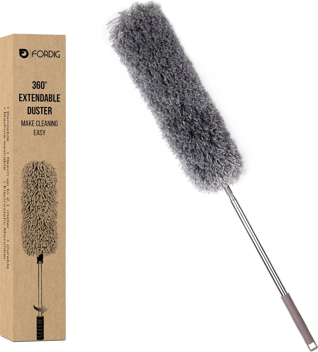 ForDig Telescopische Plumeau Microvezel - Duster Met Telescoopsteel Uitschuifbaar Tot 250 Cm - Wasbaar - 360 Graden Draaibaar 3 ForDig Telescopische Plumeau Microvezel - Duster Met Telescoopsteel Uitschuifbaar Tot 250 Cm - Wasbaar - 360 Graden Draaibaar