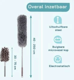 ForDig 7-Delige Plumeau Set - Duster Met Telescoopsteel Uitschuifbaar Tot 250 Cm - Inclusief Ragebol / Voegenborstel / Microvezel Doek / Chenille Borstel - Wasbaar - 360 Graden Draaibaar 18 ForDig 7-Delige Plumeau Set - Duster Met Telescoopsteel Uitschuifbaar Tot 250 Cm - Inclusief Ragebol / Voegenborstel / Microvezel Doek / Chenille Borstel - Wasbaar - 360 Graden Draaibaar -Bol. 1113x1200 2