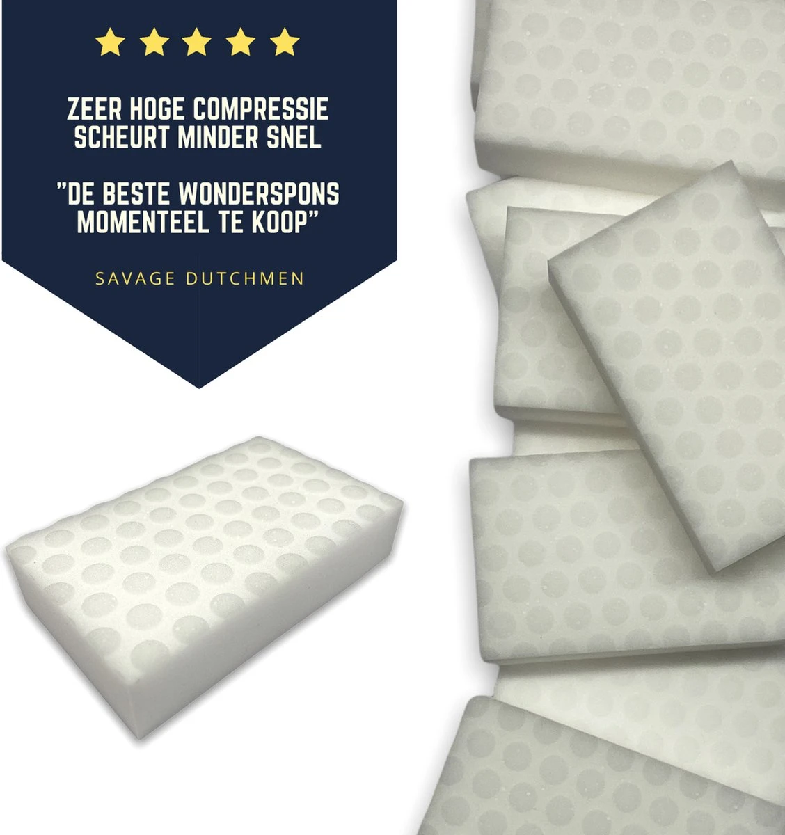 10x Wonderspons | Powerspons | Extra Sterk | Melamine Spons 6 10x Wonderspons | Powerspons | Extra Sterk | Melamine Spons - Afbeelding 4