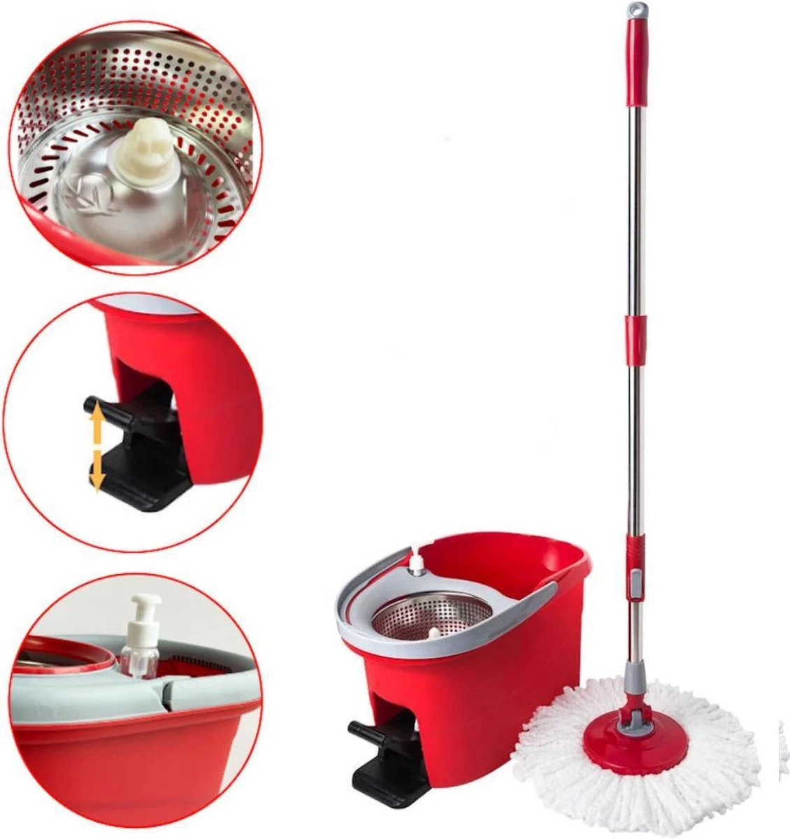 Merkloos Decopatent® Vloermopsysteem Met Emmer En Pedaal - Mop Set - Schoonmaken Van Vloer - Vloermop Dweil Met Dweilemmer En Lange Steel 3 Merkloos Decopatent® Vloermopsysteem Met Emmer En Pedaal - Mop Set - Schoonmaken Van Vloer - Vloermop Dweil Met Dweilemmer En Lange Steel