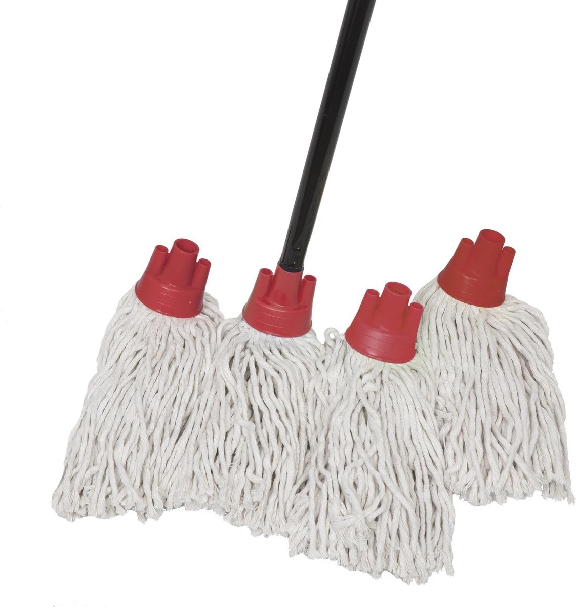 MAUS Spaanse Mop Met Steel - 4 Dweilen Rood - 1 Dweilstok - Gerecycled Katoen - EU Product 3 MAUS Spaanse Mop Met Steel - 4 Dweilen Rood - 1 Dweilstok - Gerecycled Katoen - EU Product