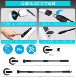 Merkloos Scrubclean Elektrische Schoonmaakborstel-7 In 1 Schrobber Met Steel-2 Standen Poetsmachine-max 130cm-badkamer/keuken/auto +gratis Houder 15 Merkloos Scrubclean Elektrische Schoonmaakborstel-7 In 1 Schrobber Met Steel-2 Standen Poetsmachine-max 130cm-badkamer/keuken/auto +gratis Houder -Bol. 1150x1200 3