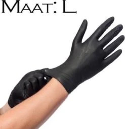 Merkloos Nitril Handschoenen ZWART L 100 Stuks -Bol. 1156x1200 3