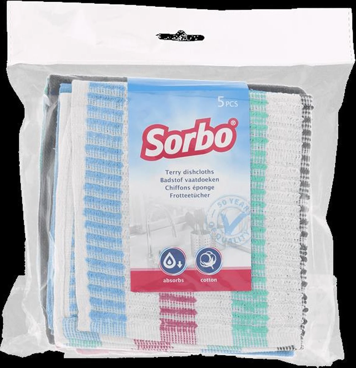 Sorbo Badstof Vaatdoeken 35 X 35 Cm 5 Stuks 11 Sorbo Badstof Vaatdoeken 35 X 35 Cm 5 Stuks - Afbeelding 9