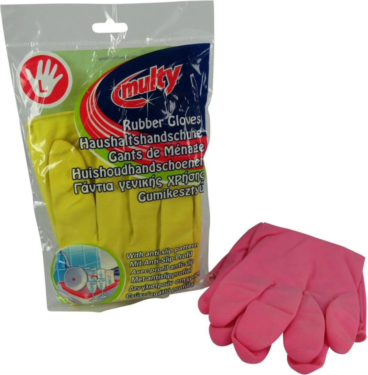 Multy Luxe Huishoudhandschoenen Maat L - Natuurlatex Met Kantoenen Vlokvoering - Anti Slip - Rubberen Handschoenen - Waterdicht - Natuurlijk Latex - Maat L 6 Multy Luxe Huishoudhandschoenen Maat L - Natuurlatex Met Kantoenen Vlokvoering - Anti Slip - Rubberen Handschoenen - Waterdicht - Natuurlijk Latex - Maat L - Afbeelding 4