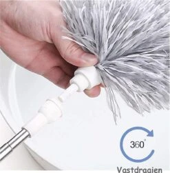 Fain® Plumeau Met Telescoopsteel – Grijs – 80 Tot 280 Cm - Uitschuifbaar – Wasbaar - Flexibel 360° Draaibaar – Duster - Microvezel Ragebol -Bol. 1181x1200 4