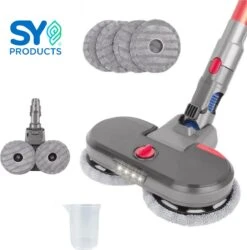 -Nieuw Model- Elektrische Mop Dweil Voor Dyson Steelstofzuiger - Led Licht- Spray Functie- Dweilsysteem Voor V7 / V8 / V10 / V11 Series - Vloerwisser - Vloermop