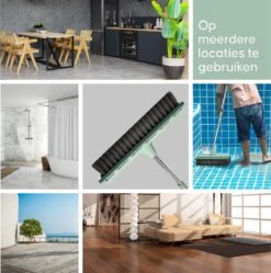 Powarkleen - Vloertrekker Met Steel & Bezem 2 In 1 - Vloerwisser Voor Badkamer Vloer - Groen -Bol. 1192x1200 2