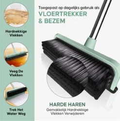 Powarkleen - Vloertrekker Met Steel & Bezem 2 In 1 - Vloerwisser Voor Badkamer Vloer - Groen -Bol. 1197x1200 1