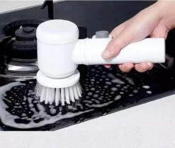 Apeiron Elektrische Schoonmaakborstel - Poetsmachine - Poliermachine - Schrobborstel - Handborstel - Werkborstel - Schrobber - Boorborstel - Wasborstel - Schoonmaakmiddelen - Reinigingsborstel - 3 Opzetstukken -Bol. 1200x1009