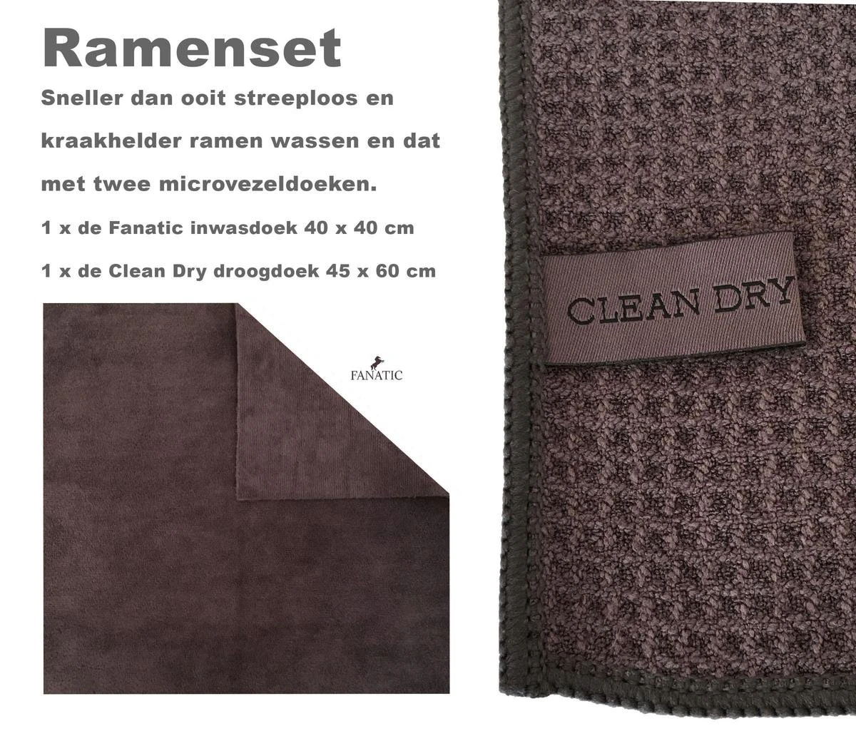 Raamdoeken Raamset Schoonmaakdoeken 2 Stuks Fanatic & Clean Dry Ramenset Origineel Ramen Zemen Grijs/grijs 3 Raamdoeken Raamset Schoonmaakdoeken 2 Stuks Fanatic & Clean Dry Ramenset Origineel Ramen Zemen Grijs/grijs
