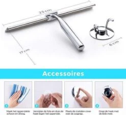 Merkloos Luxe Douchewisser 25 Cm - Aluminium - Inclusief Ophangsysteem - Trekker - Badkamer Accessoires - Raamwisser - Roestvrij Staal -Bol. 1200x1093 1