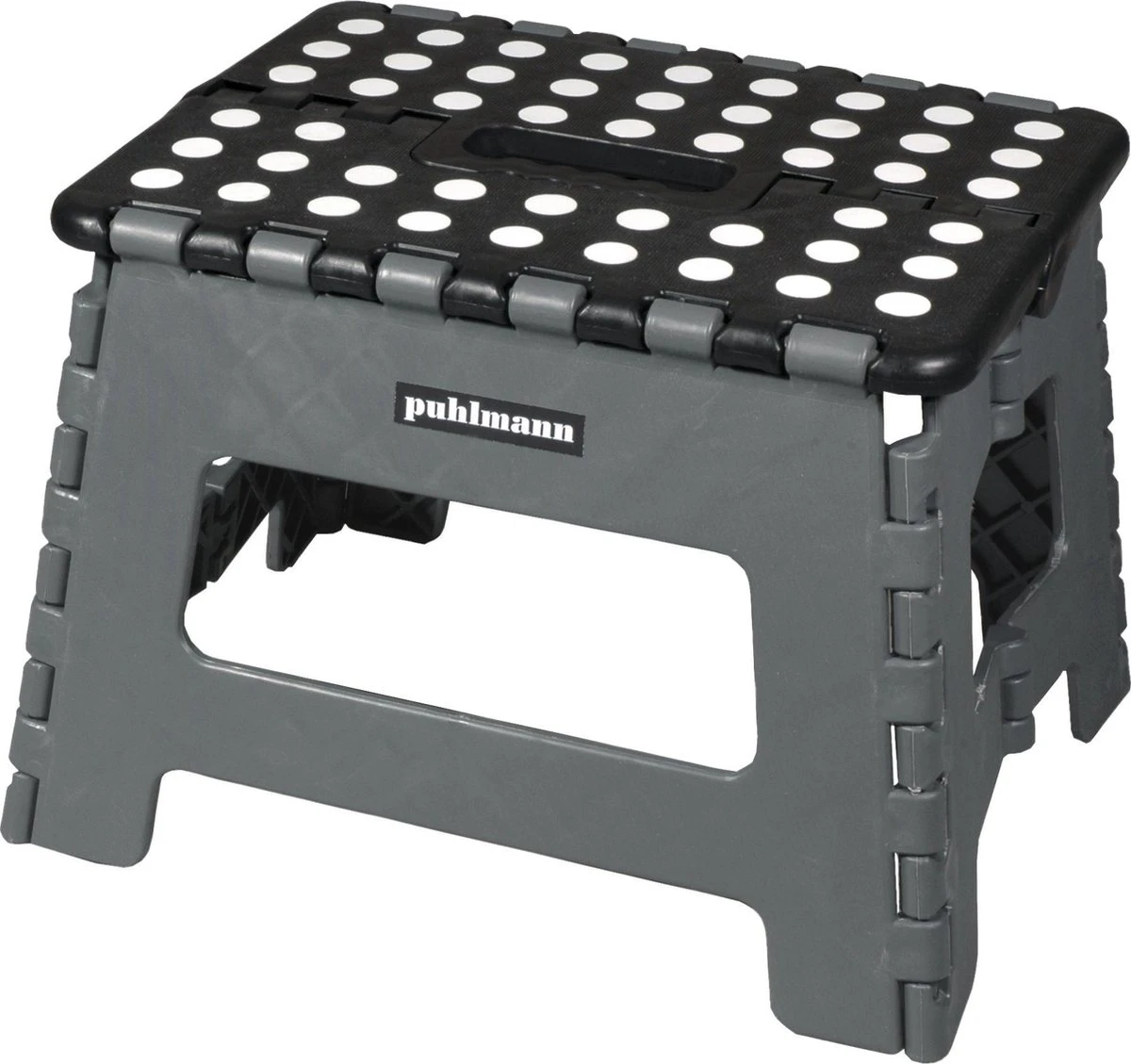 PUHLMANN - Inklapbare Kruk, JAMES, Plastic, Grijs, 22 Cm Hoog, Max 100 Kilo 3 PUHLMANN - Inklapbare Kruk, JAMES, Plastic, Grijs, 22 Cm Hoog, Max 100 Kilo