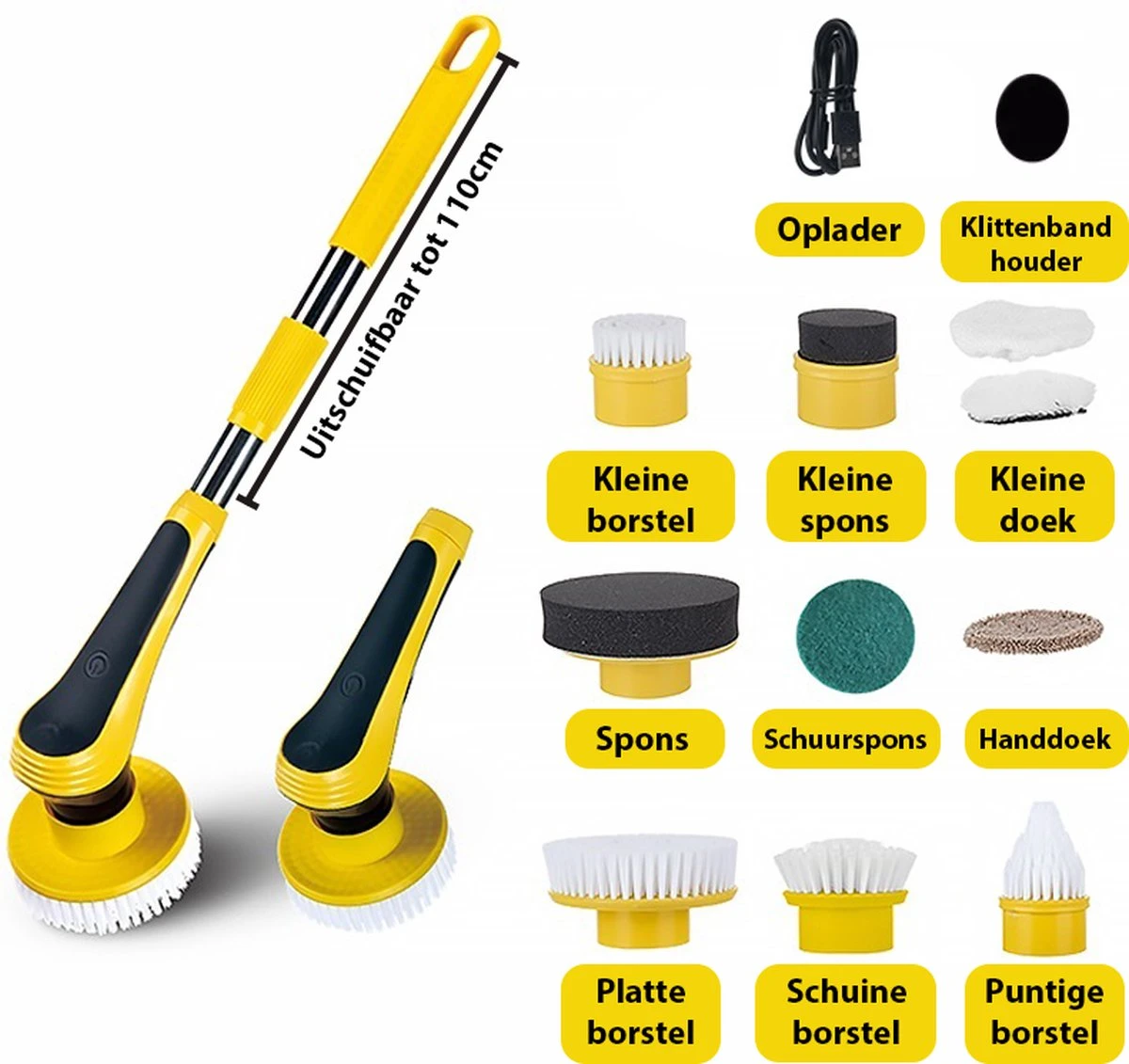 Merkloos Kibani Accu Schrobmachine 3.7V - Spin Scrubber - Elektrische Schrobber - Schrobborstel - Boenmachine - Polijstmachine - Luiwagen - Schrobber Met Steel - Poetsmachine Met 10 Opzetstukken - Multifunctionele Schrobborstel - Elektrische Dweil 3 Merkloos Kibani Accu Schrobmachine 3.7V - Spin Scrubber - Elektrische Schrobber - Schrobborstel - Boenmachine - Polijstmachine - Luiwagen - Schrobber Met Steel - Poetsmachine Met 10 Opzetstukken - Multifunctionele Schrobborstel - Elektrische Dweil