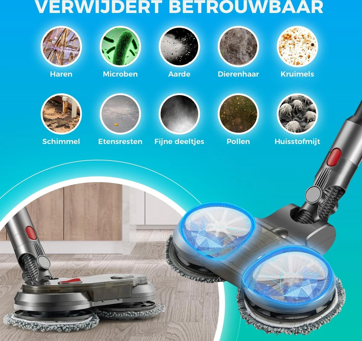 Elektrische Mop Dweil Voor Dyson Steelstofzuiger - Dweilsysteem Voor V7 / V8 / V10 / V11 Series - Vloerwisser - Vloermop 7 Elektrische Mop Dweil Voor Dyson Steelstofzuiger - Dweilsysteem Voor V7 / V8 / V10 / V11 Series - Vloerwisser - Vloermop - Afbeelding 5