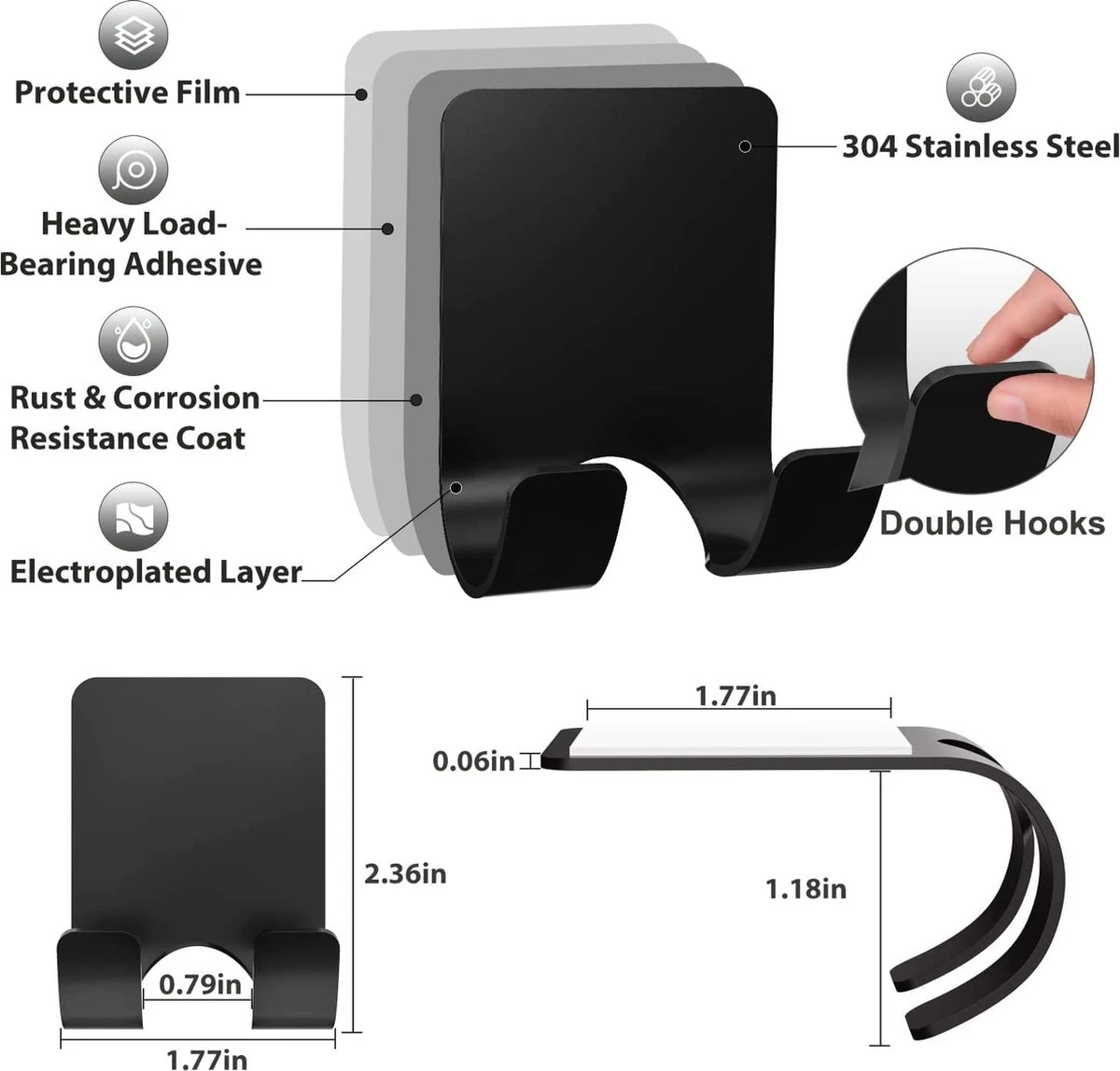 BOTC Douchewisser - Raamwisser - Silicone - 21cm X 16cm - Badkamer Accessoires -Zwart 4 BOTC Douchewisser - Raamwisser - Silicone - 21cm X 16cm - Badkamer Accessoires -Zwart - Afbeelding 2