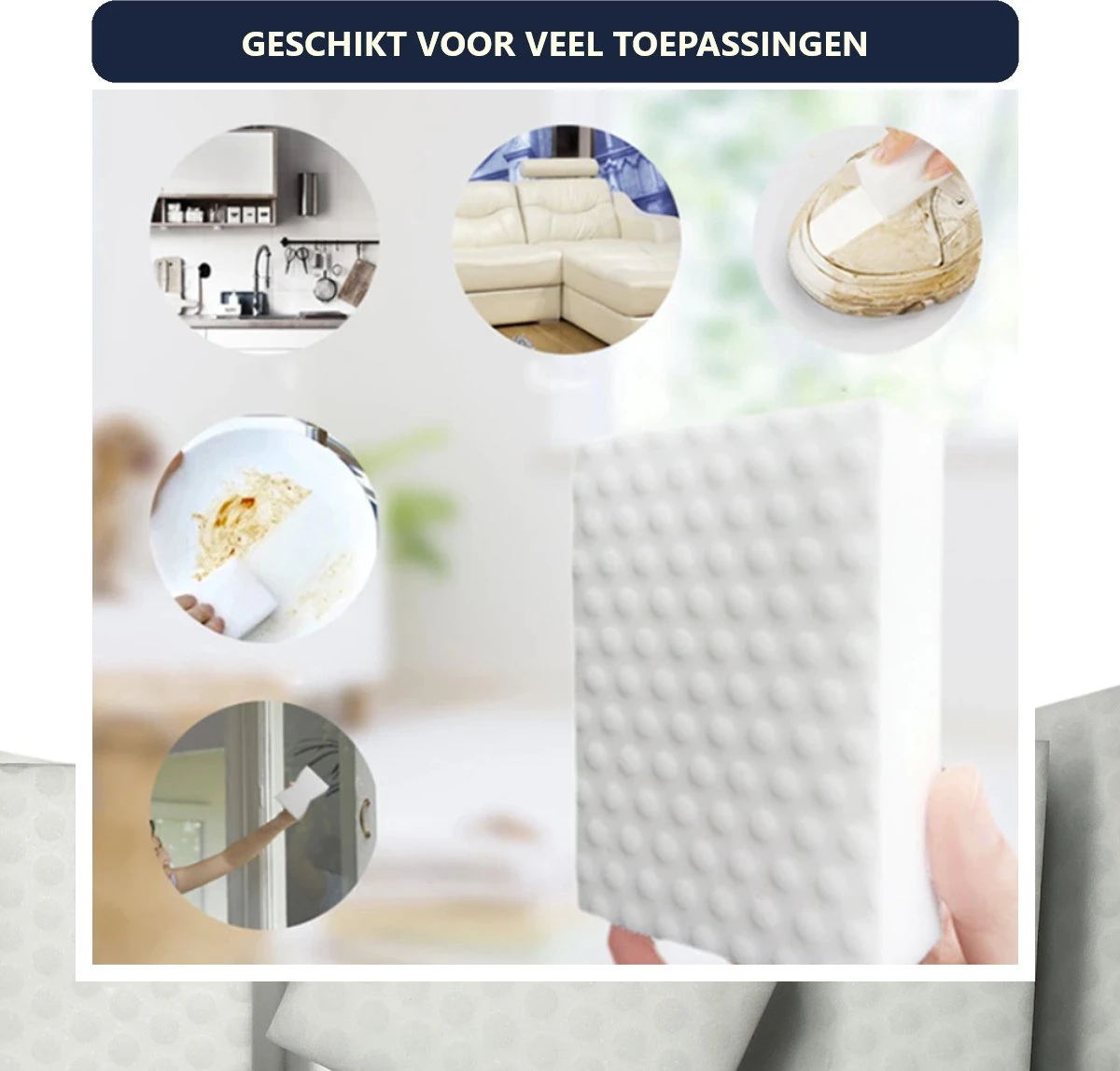 10x Wonderspons | Powerspons | Extra Sterk | Melamine Spons 5 10x Wonderspons | Powerspons | Extra Sterk | Melamine Spons - Afbeelding 3