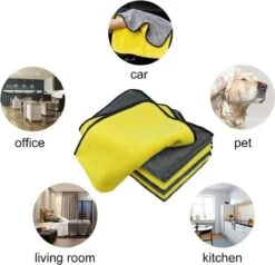 Merkloos Microvezel Droogdoek-Auto Droogdoek-Auto Droogdoek Microvezeldoek-auto Poetsen-poetsdoek- Reinigingsdoekjes- Duurzaam – 30x30 Cm - Geel/grijs -Bol. 1200x1154 1