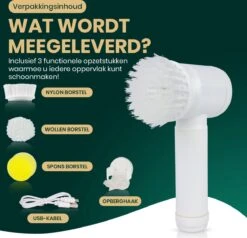 Apeiron Elektrische Schoonmaakborstel - Poetsmachine - Poliermachine - Schrobborstel - Handborstel - Werkborstel - Schrobber - Boorborstel - Wasborstel - Schoonmaakmiddelen - Reinigingsborstel - 3 Opzetstukken -Bol. 1200x1156 3