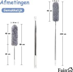 Fain® Plumeau Met Telescoopsteel – Grijs – 80 Tot 240 Cm - Uitschuifbaar – Wasbaar - Flexibel 360° Draaibaar – Duster - Microvezel Ragebol 19 Fain® Plumeau Met Telescoopsteel – Grijs – 80 Tot 240 Cm - Uitschuifbaar – Wasbaar - Flexibel 360° Draaibaar – Duster - Microvezel Ragebol -Bol. 1200x1182 5