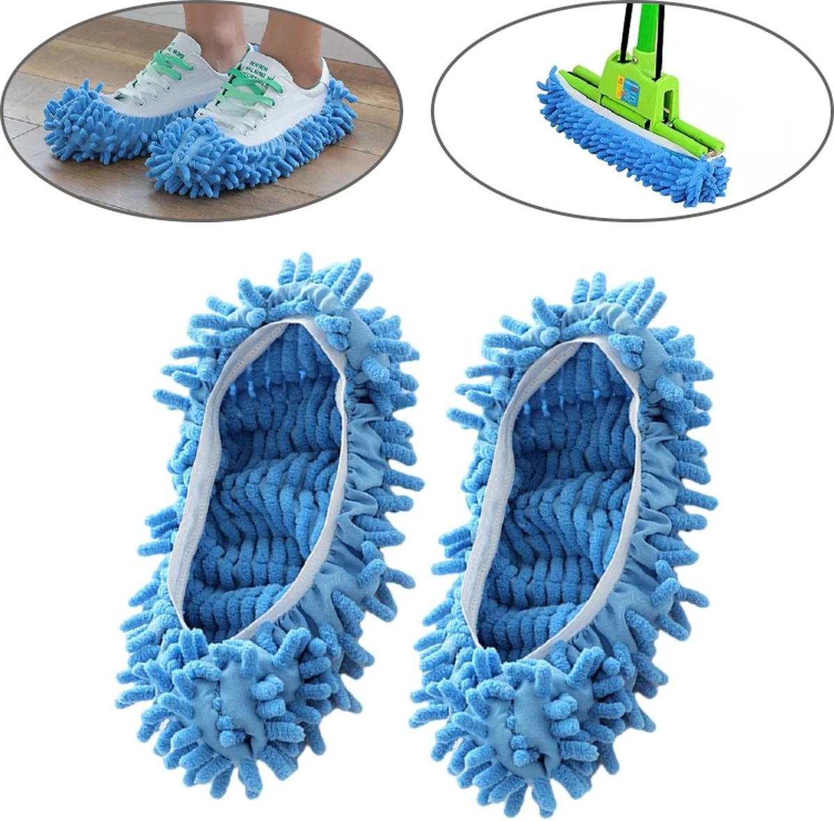 Merkloos Dweil Schoenen Vloermop (Blauw) - Vaatdoek - Keukendoek - Droogdoek - Microvezeldoek - Microvezel Doek - Microfiber Dweil - Multifunctioneel - Voor Vloer, Ramen En Auto | 1 Paar 3 Merkloos Dweil Schoenen Vloermop (Blauw) - Vaatdoek - Keukendoek - Droogdoek - Microvezeldoek - Microvezel Doek - Microfiber Dweil - Multifunctioneel - Voor Vloer, Ramen En Auto | 1 Paar