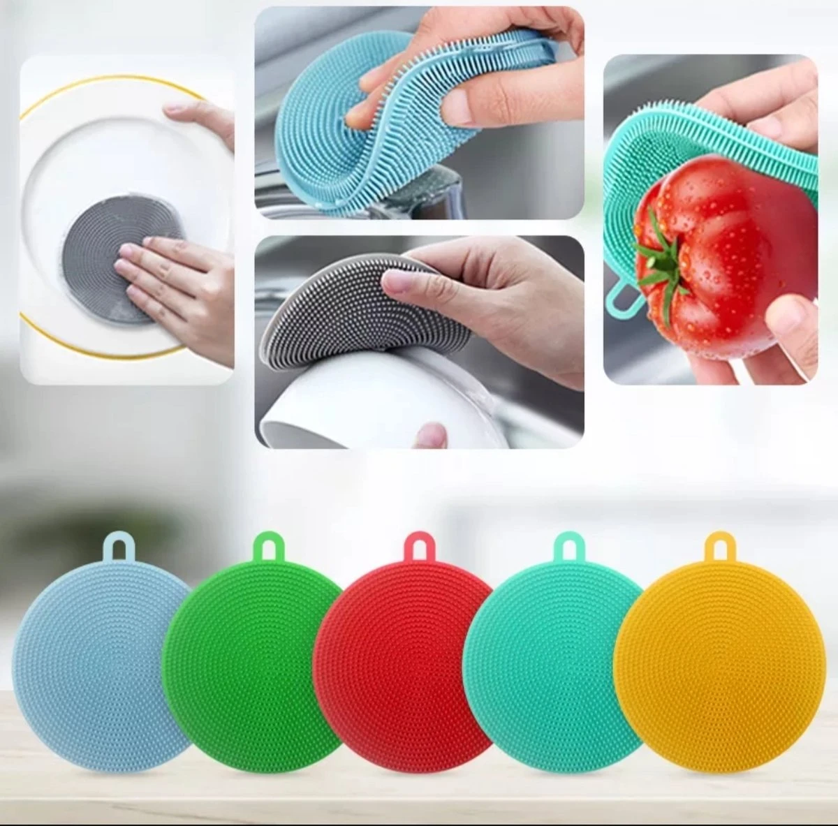 Merkloos Duurzame Siliconen Schoonmaak Spons - Schuurspons - Multifunctionele Siliconen Borstel - Keukenspons - Schoonmaakspons Voor In De Keuken - Dubbelzijdig - Universeel 3 Merkloos Duurzame Siliconen Schoonmaak Spons - Schuurspons - Multifunctionele Siliconen Borstel - Keukenspons - Schoonmaakspons Voor In De Keuken - Dubbelzijdig - Universeel