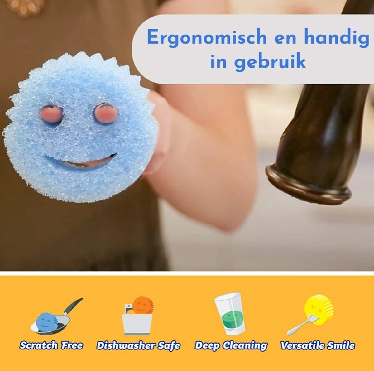 Scrub Daddy - Spons 3 Kleuren - Schoonmaak Spons 9 Scrub Daddy - Spons 3 Kleuren - Schoonmaak Spons - Afbeelding 7
