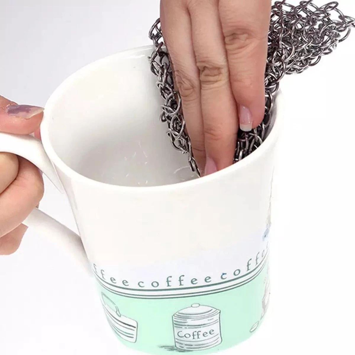 LOUZIR RVS Gietijzer Cleaner Voor Pannen - Metalen Borstel- Scrubmat- Zilver 12 LOUZIR RVS Gietijzer Cleaner Voor Pannen - Metalen Borstel- Scrubmat- Zilver - Afbeelding 10