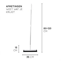 Amenzo® Vloertrekker Met Steel - Vloerwisser - 35 Cm + 120 Cm Steel - Uitschuifbare Aluminium Steel - Badkamer – Trekker - Vloerwisser Wit – Watertrekker -Bol. 1200x1200 118