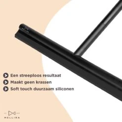 Mellira - Vloerwisser - Vloertrekker Met Steel - Watertrekker Voor Douche - Douchewisser Badkamer - Inclusief Ophanghaak - RVS - Zwart (kerstcadeau Met Verpakking) -Bol. 1200x1200 128