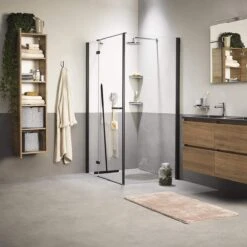 Mellira - Vloerwisser - Vloertrekker Met Steel - Watertrekker Voor Douche - Douchewisser Badkamer - Inclusief Ophanghaak - RVS - Zwart (kerstcadeau Met Verpakking) -Bol. 1200x1200 130