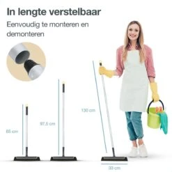 Merkloos Vloertrekker Met Steel - Perfect. Voor Vloer & Raam - Verstelbare Lengte - 180 Graden Draaibaar - Douchewisser - Vloerwisser - Verwijderbare Handgreep-130 Cm -Bol. 1200x1200 138