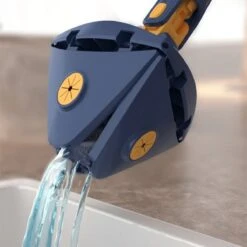 EasyClean - Dweil - Mop - Dweilsysteem - Dweilset - Vloertrekker Met Steel - Vloermop - Vloertrekker - Vloerwisser - Mopset - 360 Graden Schoonmaak - Dweil Met Wringer - Blauw - In Hoogte Verstelbaar - Driehoekig - 3 Gratis Microvezelschoonmaakdoeken -Bol. 1200x1200 165