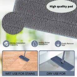 Add To Life Dweilsysteem Vloerwisser - Mop - Self-wash- En Droogsysteem - 2 Stuks Absorberende Pads - Met Emmer - Grijs -Bol. 1200x1200 197