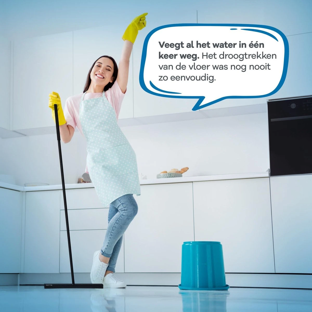 WITTS Luxe Vloerwisser - RVS - Vloertrekker - Vloertrekker Met Steel - Vloerwisser Badkamer 7 WITTS Luxe Vloerwisser - RVS - Vloertrekker - Vloertrekker Met Steel - Vloerwisser Badkamer - Afbeelding 5
