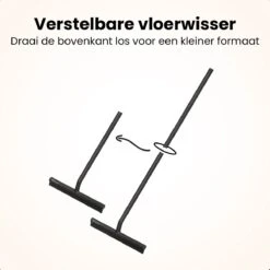 NovaQ® Vloerwisser Met Steel - Vloertrekker Met Steel - Douchewisser Zwart - Raamwisser Douche - Badkamer Trekker - Vloerwisser Zwart 2 In 1 Set Inclusief Ophanghaken -Bol. 1200x1200 236