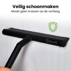 NovaQ® Vloerwisser Met Steel - Vloertrekker Met Steel - Douchewisser Zwart - Raamwisser Douche - Badkamer Trekker - Vloerwisser Zwart 2 In 1 Set Inclusief Ophanghaken -Bol. 1200x1200 241