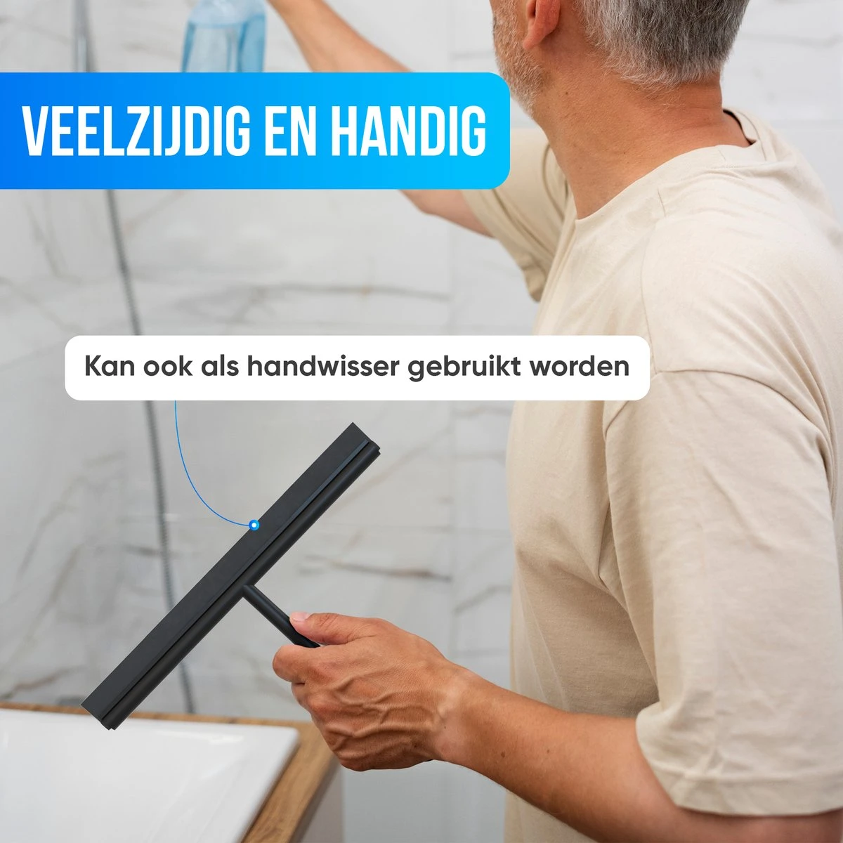 Avalo Vloertrekker Met Steel - Luxe Vloerwisser - Aluminium Water Trekker - Douche Wisser - Badkamer - Zwart - 136x40 CM 6 Avalo Vloertrekker Met Steel - Luxe Vloerwisser - Aluminium Water Trekker - Douche Wisser - Badkamer - Zwart - 136x40 CM - Afbeelding 4