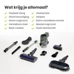 Qoncillio® Steelstofzuiger - Draadloos - Dweilfunctie - Digitaal Display - Stofzuiger & Kruimelzuiger Zonder Zak -Bol. 1200x1200 351