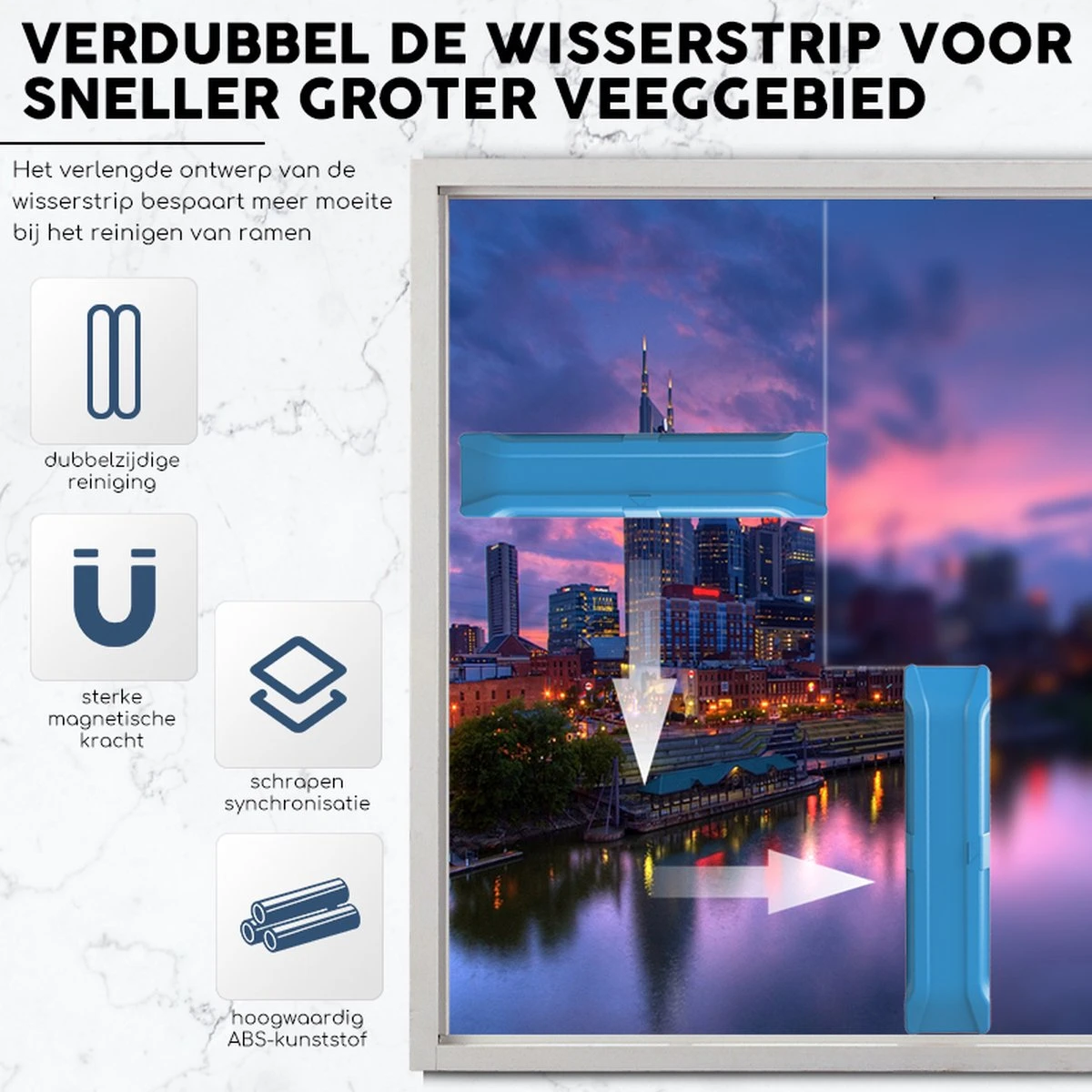 Thuys Magnetische Ramenwasser - Raamwisser Met Touw - Enkel Glas - Ramenreiniger Inclusief Reinigingspads - 3-8mm - Ramenwisser - Blauw 9 Thuys Magnetische Ramenwasser - Raamwisser Met Touw - Enkel Glas - Ramenreiniger Inclusief Reinigingspads - 3-8mm - Ramenwisser - Blauw - Afbeelding 7