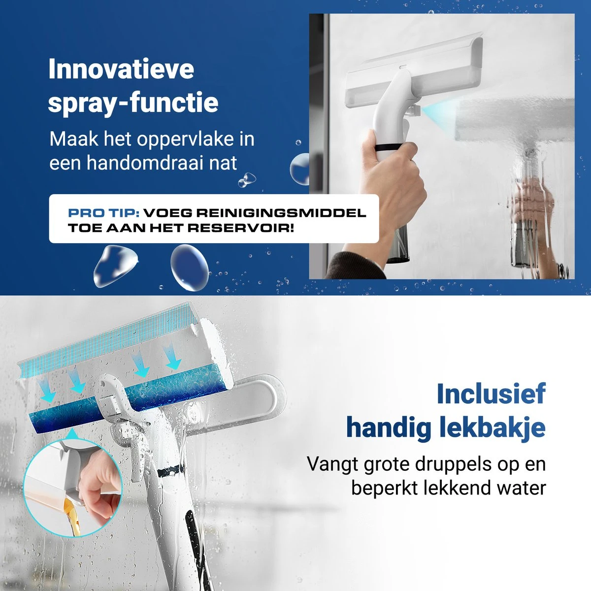 4-in-1 Raamwisser Met Telescoopsteel En Spray-functie - 110cm - Ramenwasser - Ramenwisser 5 4-in-1 Raamwisser Met Telescoopsteel En Spray-functie - 110cm - Ramenwasser - Ramenwisser - Afbeelding 3