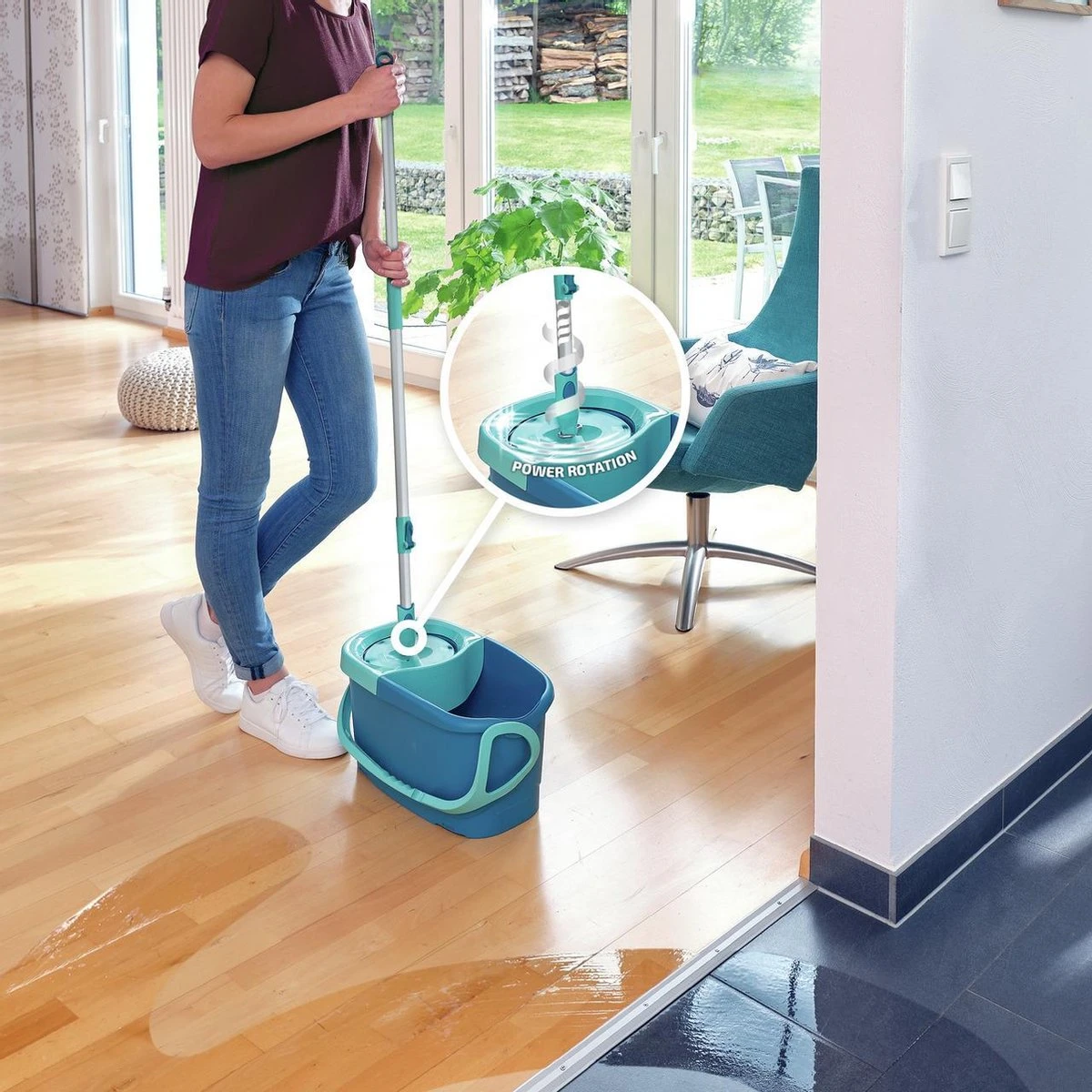 Leifheit Rotatie Clean Twist Disc Mop - Dweil Set Compleet - 6 L 9 Leifheit Rotatie Clean Twist Disc Mop - Dweil Set Compleet - 6 L - Afbeelding 7