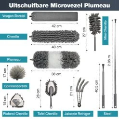 NovaBeau Plumeau Met Telescoopsteel – Microvezel Ragebol Uitschuifbaar - 9-delig Duster Set Met Voegenborstel – RVS Stoffer – Grijs Chenille Borstel – Wasbaar En Draaibaar 10 NovaBeau Plumeau Met Telescoopsteel – Microvezel Ragebol Uitschuifbaar - 9-delig Duster Set Met Voegenborstel – RVS Stoffer – Grijs Chenille Borstel – Wasbaar En Draaibaar -Bol. 1200x1200 493