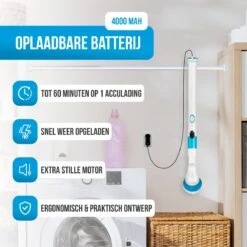 Strex Elektrische Schoonmaakborstel - Draadloze Schrobborstel - Schrobber - 3 Opzetstukken - Telescoopsteel - Poetsmachine Met Krachtige Accu 14 Strex Elektrische Schoonmaakborstel - Draadloze Schrobborstel - Schrobber - 3 Opzetstukken - Telescoopsteel - Poetsmachine Met Krachtige Accu -Bol. 1200x1200 603