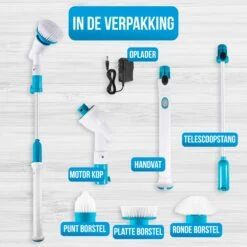 Strex Elektrische Schoonmaakborstel - Draadloze Schrobborstel - Schrobber - 3 Opzetstukken - Telescoopsteel - Poetsmachine Met Krachtige Accu 17 Strex Elektrische Schoonmaakborstel - Draadloze Schrobborstel - Schrobber - 3 Opzetstukken - Telescoopsteel - Poetsmachine Met Krachtige Accu -Bol. 1200x1200 606