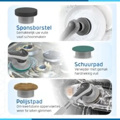 Qualitics Elektrische Schoonmaakborstel - Roterende Polijstmachine - Schrobborstel - Poetsmachine - Vloerreiniger Met 10 Opzetstukken -Bol. 1200x1200 625