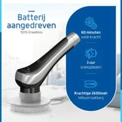Qualitics Elektrische Schoonmaakborstel - Roterende Polijstmachine - Schrobborstel - Poetsmachine - Vloerreiniger Met 10 Opzetstukken -Bol. 1200x1200 628